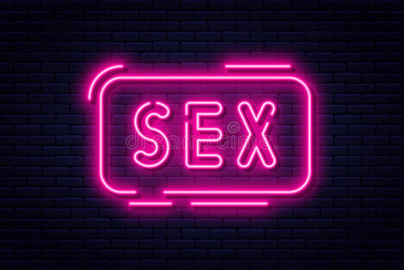 Neon Sign, Adults only, 18 Plus, Sex and Xxx. Restricted Content ...