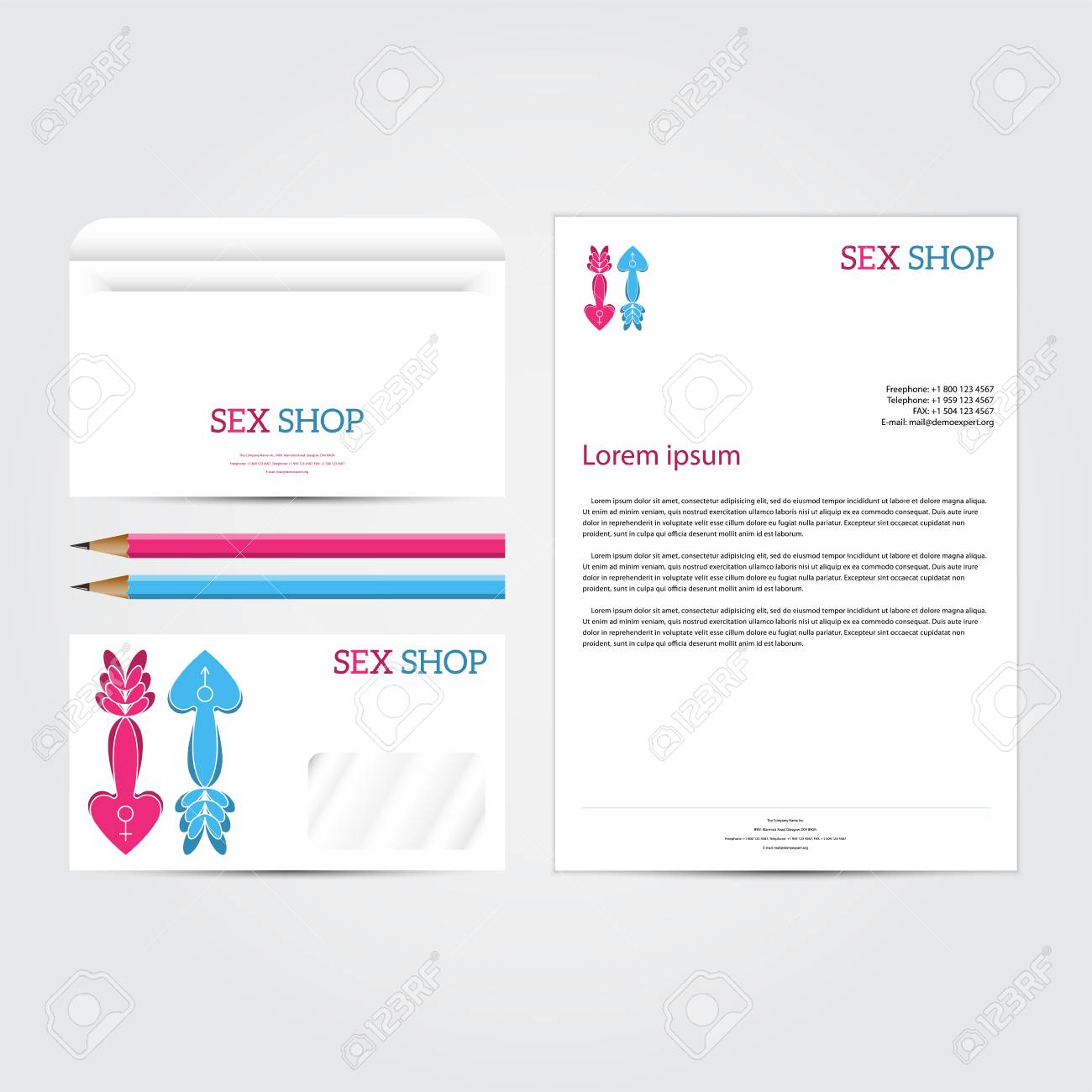 XXX Sex Shop Salon White Corporate Concept Identity Template Set ...