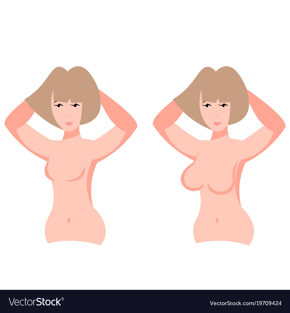 Big boobs and small breasts Royalty Free Vector Image