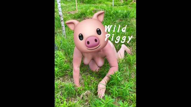 A NAKED PIG, CRAWLING ON THE LAWN, GRUNTING. PUT DANDELIONS IN HER ...