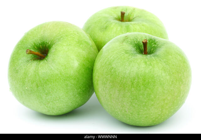 green apples isolated on white Stock Photo - Alamy