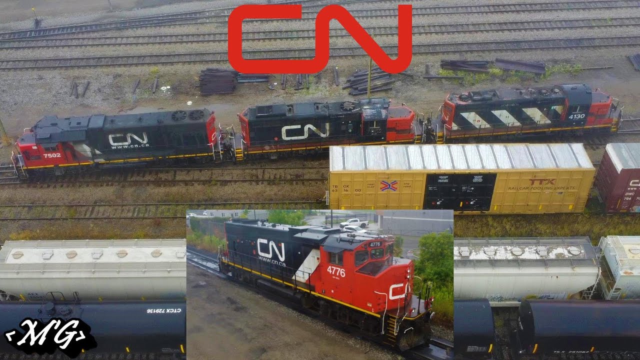 Classic Geeps and a Foggy Flyover of CN's Hamilton Yard - YouTube