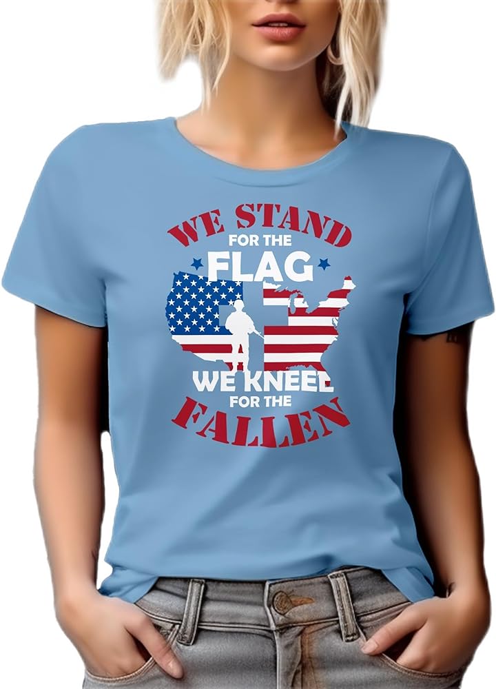 Amazon.com: We Stand for The Flag We Kneel for The Fallen. Pride ...