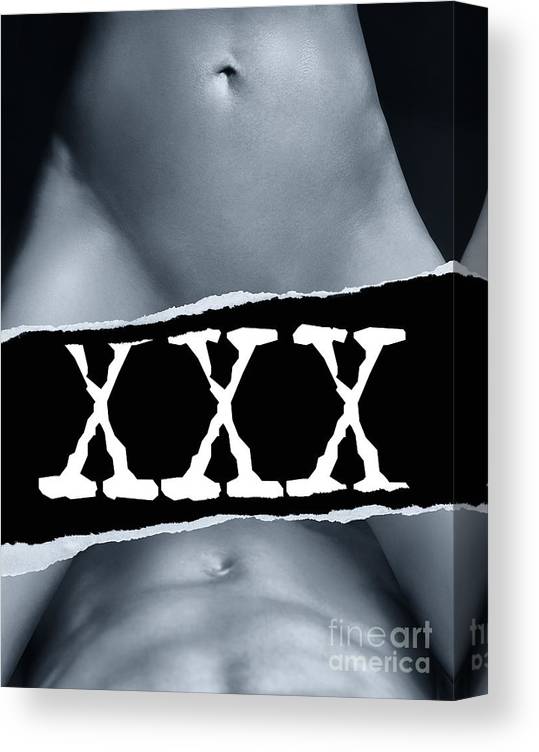 Couple making love and XXX sign black and white Canvas Print ...