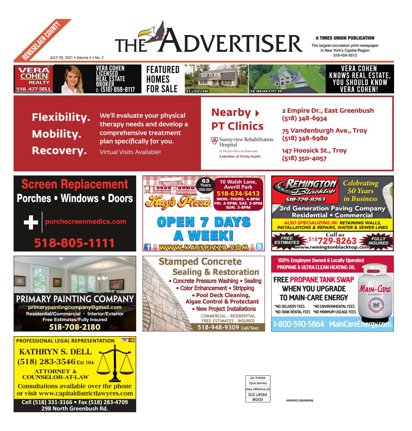 The Advertiser 072921 by Capital Region Weekly Newspapers - Issuu