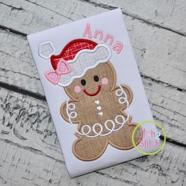 Gingerbread Santa Hat Girl Applique| Machine Embroidery Designs by ...