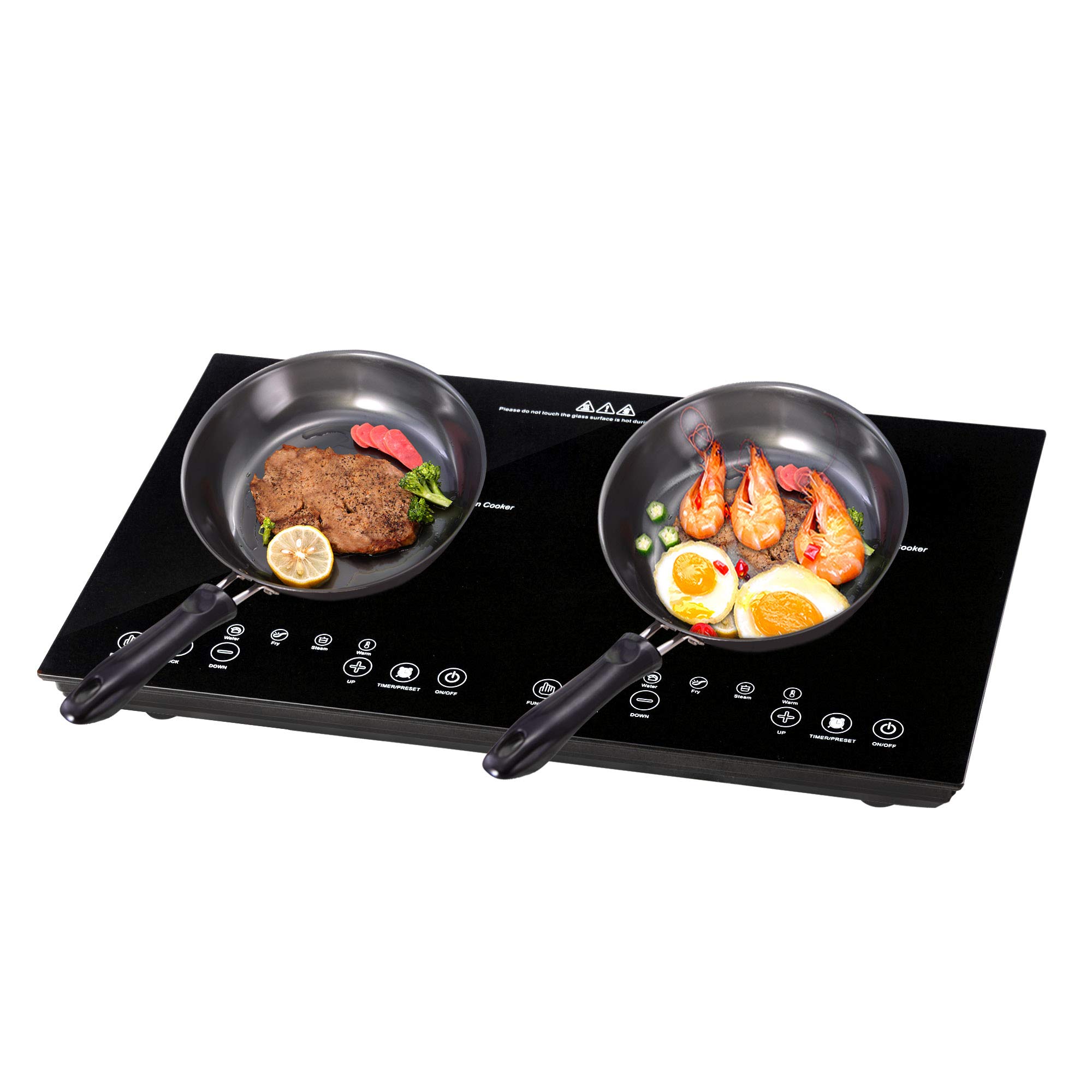 Buy Yescom 1800W Electric Dual Induction Cooker Countertop Double ...