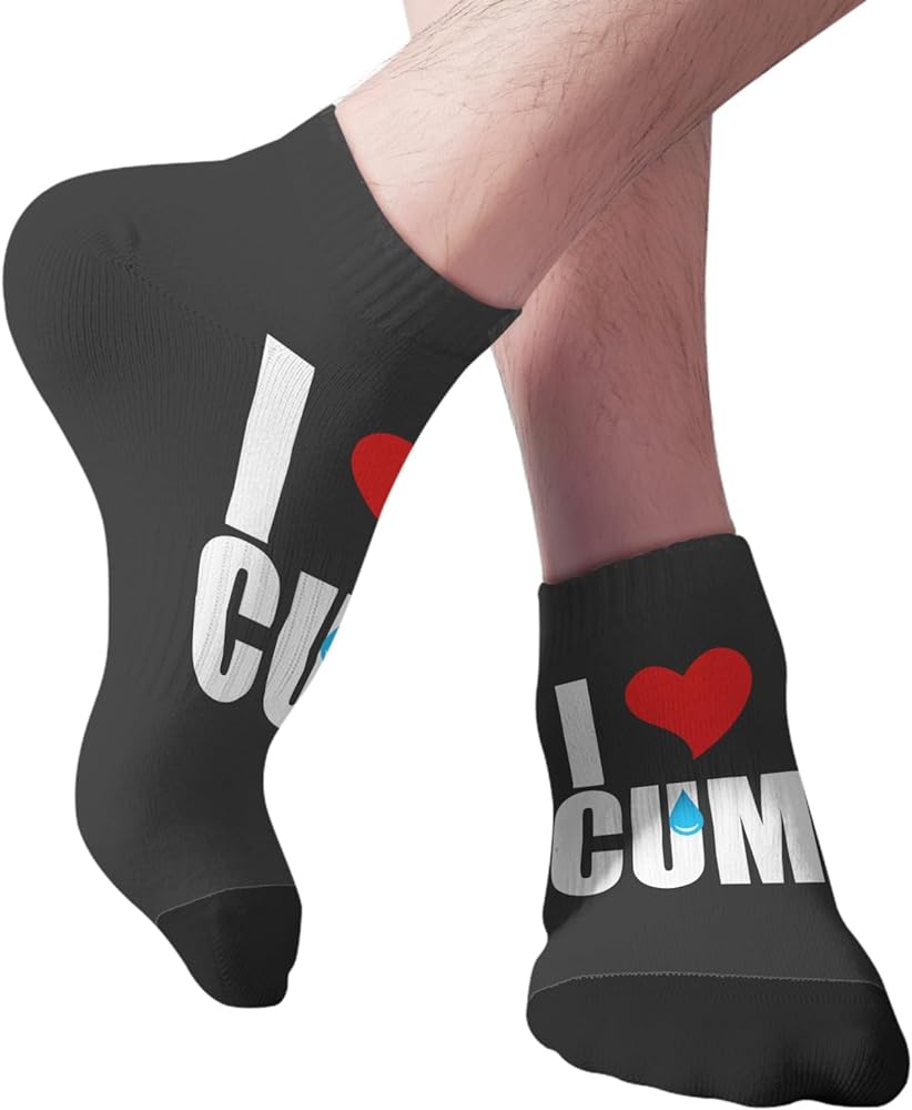 Amazon.com: KEHUASW I Love Cum Mens Ankle Socks funny Hidden Sock ...