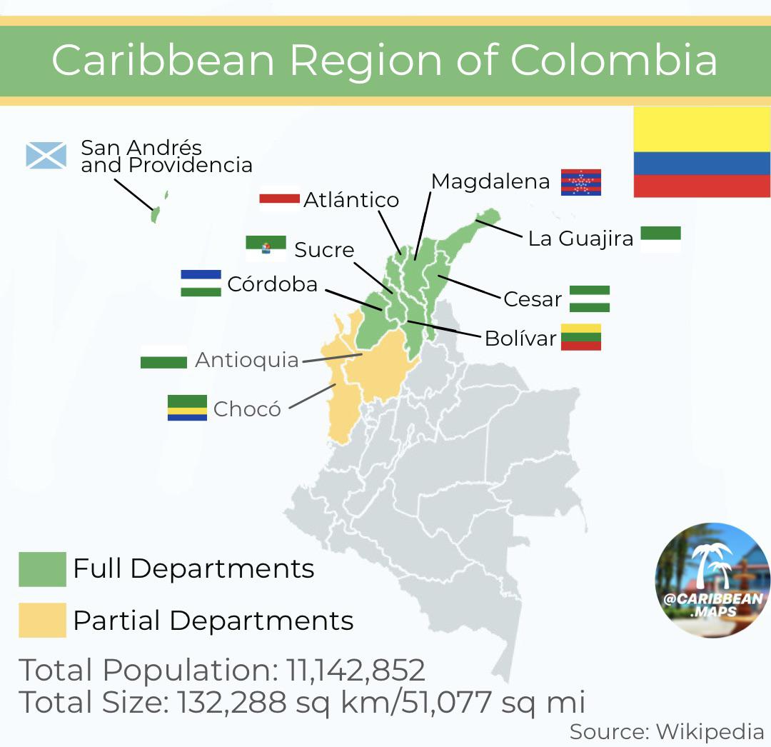 The caribbean region of Colombia : r/MapPorn