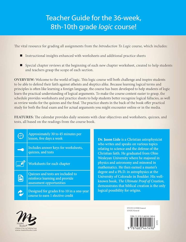 Introduction to Logic (Teacher Guide): Jason Lisle: 9781683441496 ...