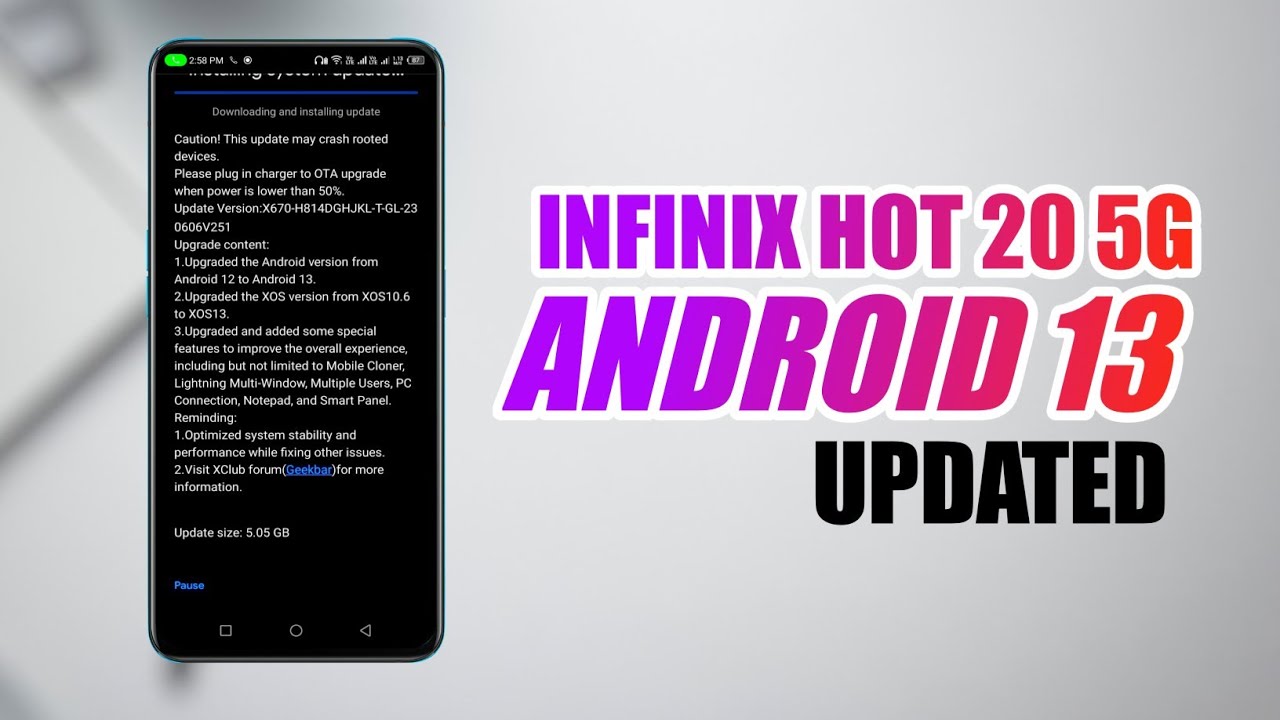 Infinix Hot 20 5G Android 13 update| Infinix Android 13 update ...