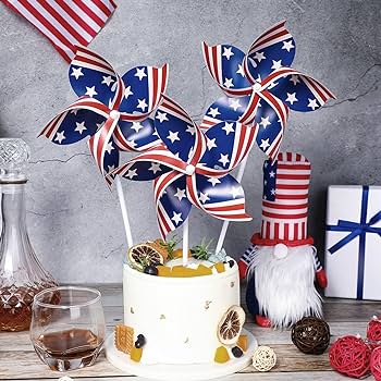 24 Pcs Patriotic Pinwheels 4th of July Pinwheels Independence Day ...