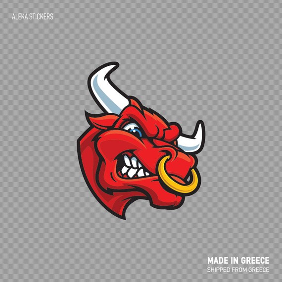 Decal Sticker Head Angry Bull Aggression Aggressive Attack - Etsy