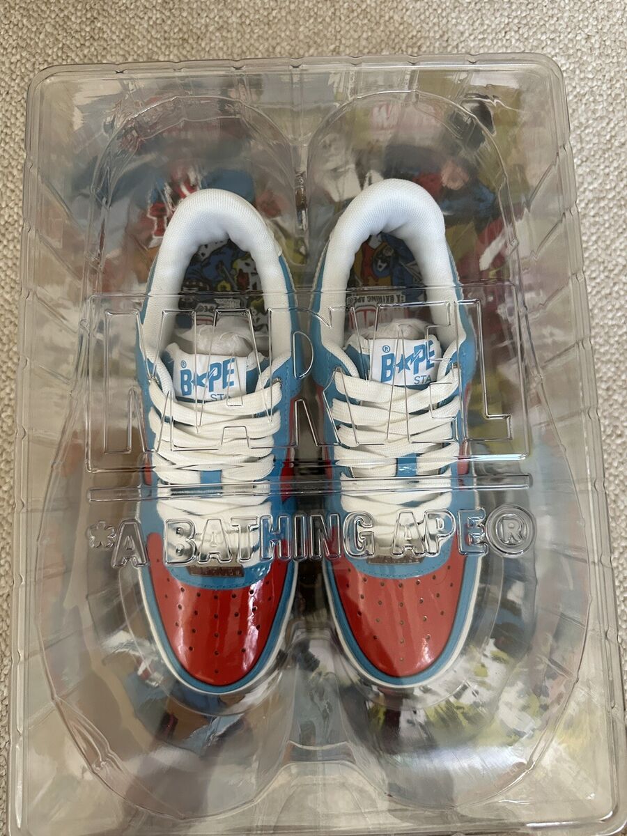 Size 8 - A bathing ape Bapesta FS-001 Low x Marvel Comics Captain ...