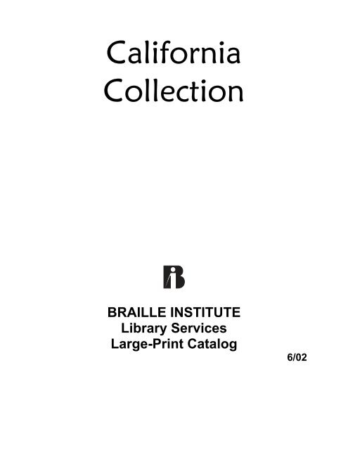 California Collection - Braille Institute of America
