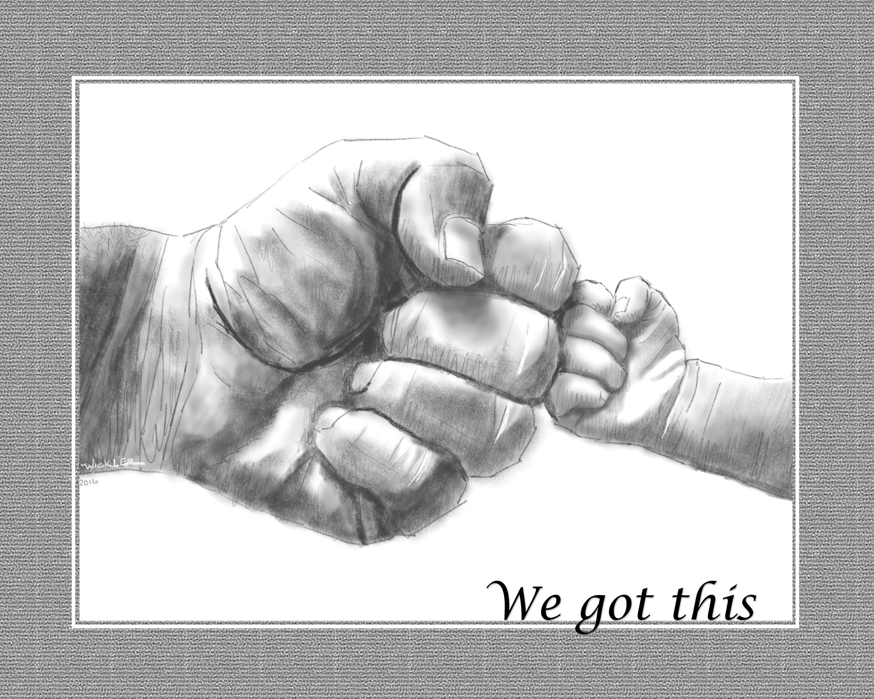 Daddy Baby Fist Bump Sketch Hands Drawing We Got This Can - Etsy