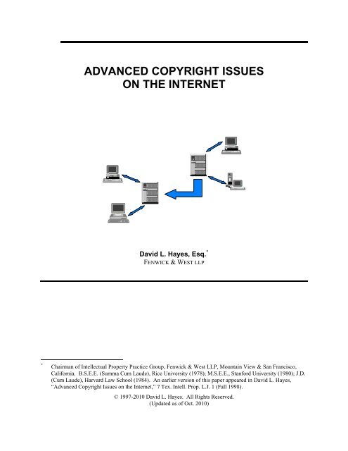 Advanced Copyright Issues on the Internet - Fenwick & West LLP