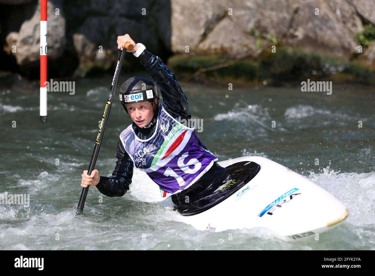 XXX competes in the semifinals of the ECA Canoe Slalom C1 European ...