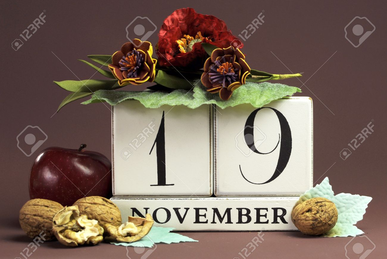 Save The Date Seasonal Individual Calendar For November 19 With ...