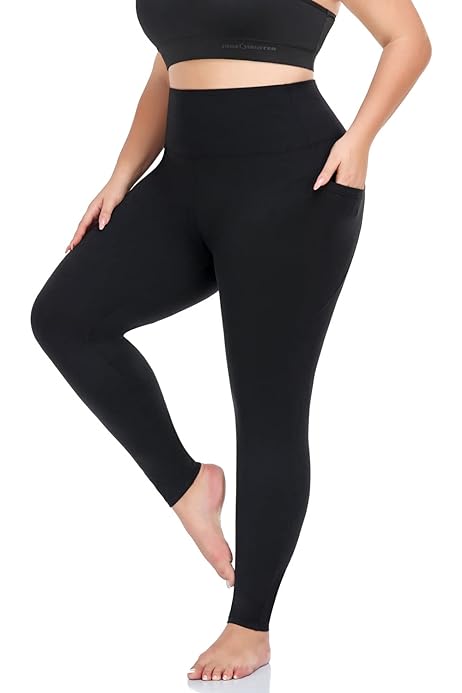 Seawhisper Leggings for Women Plus Size Black Yoga Workout ...