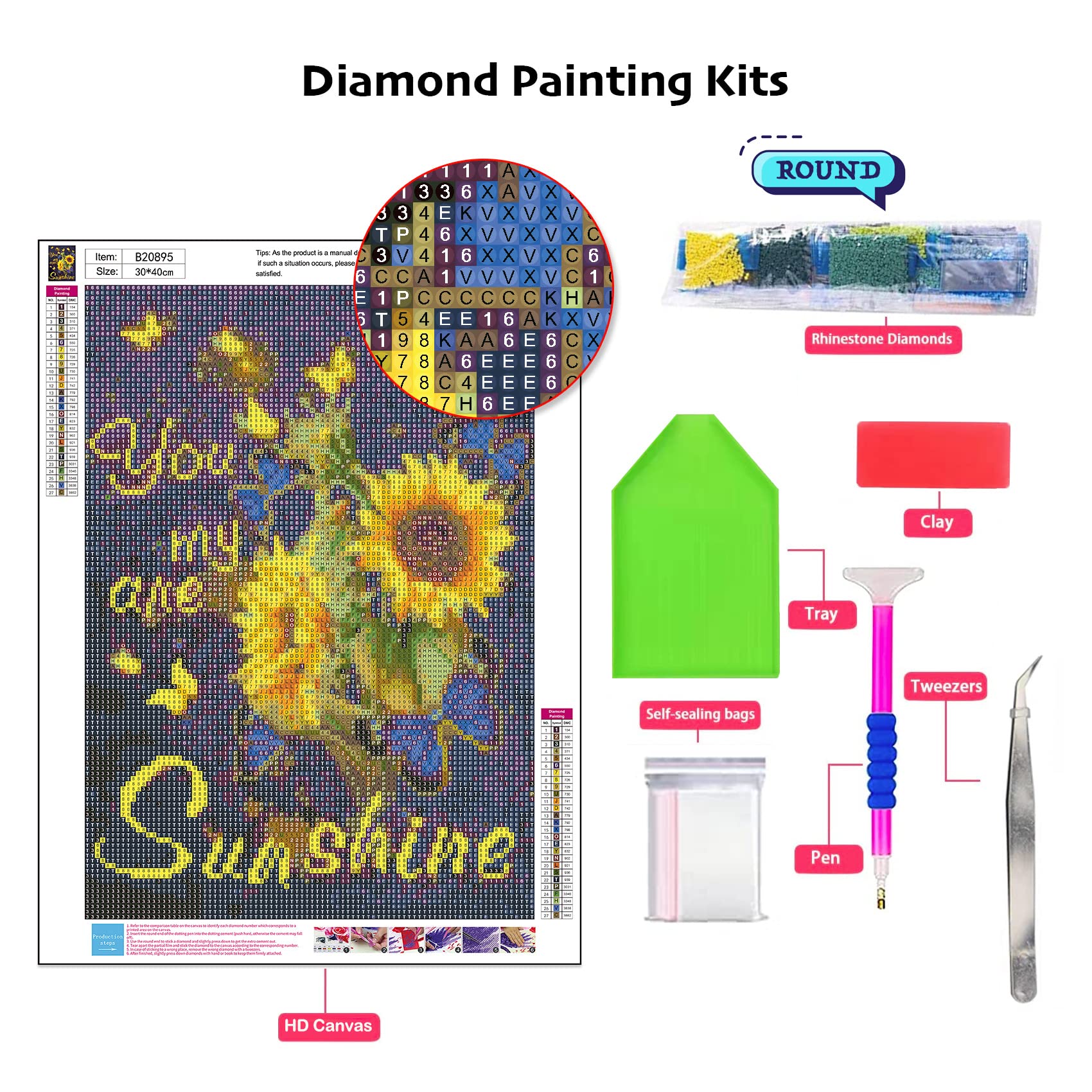 Amazon.com: PHANTASYART Sunflower Diamond Painting Art Kits for ...