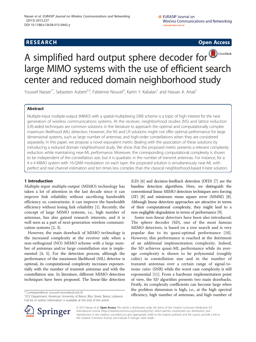 A simplified hard output sphere decoder for large MIMO systems ...