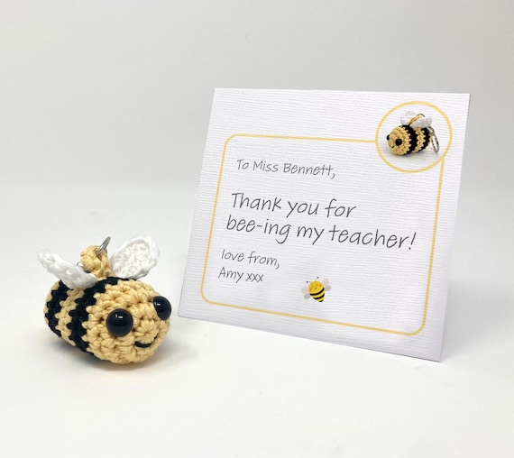 Crochet Bee Keyring Teacher Gift Personalised Gift Note Option - Etsy