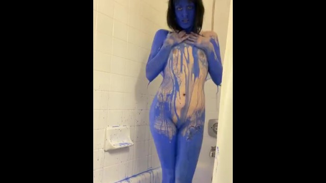 Blue Body Paint is all Fun and Games until you Stain the Shower ...