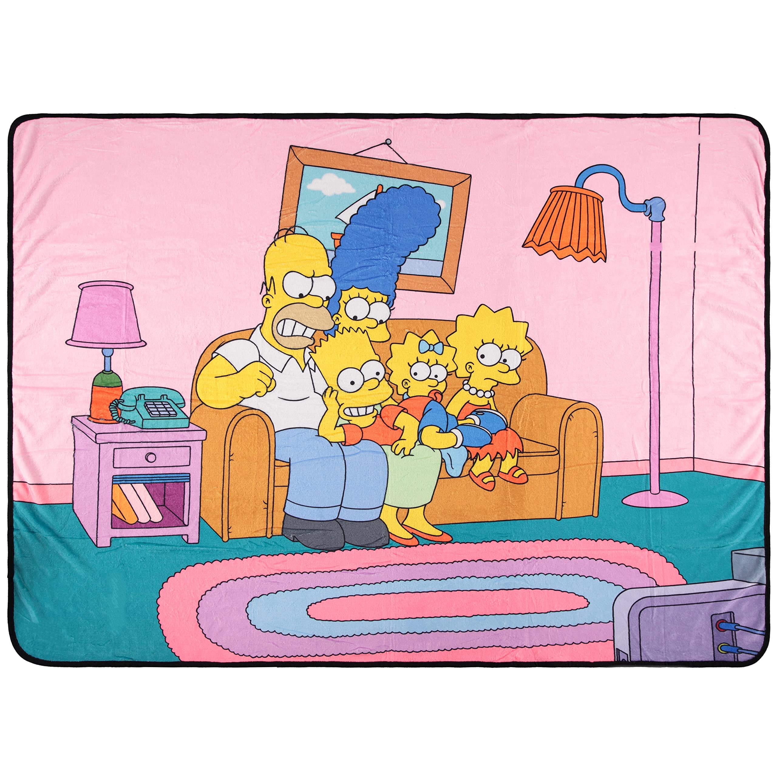 Amazon.com: The Simpsons Fleece Throw Blanket - Homer, Bart, Lisa ...