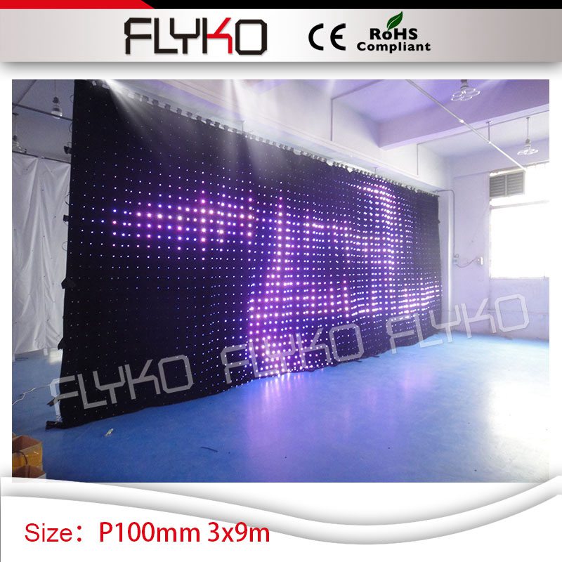 high quality P10 led video curtain play full sexy movies 10ft*30ft ...