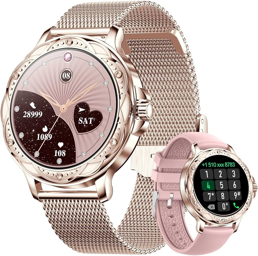 Amazon.com: Getfitsoo Smartwatch for Women, Bluetooth Call Watch ...