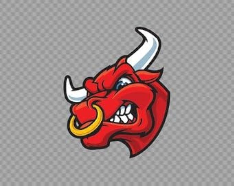 Amazon.com: Decal Sticker red Head Angry Bull Aggression ...