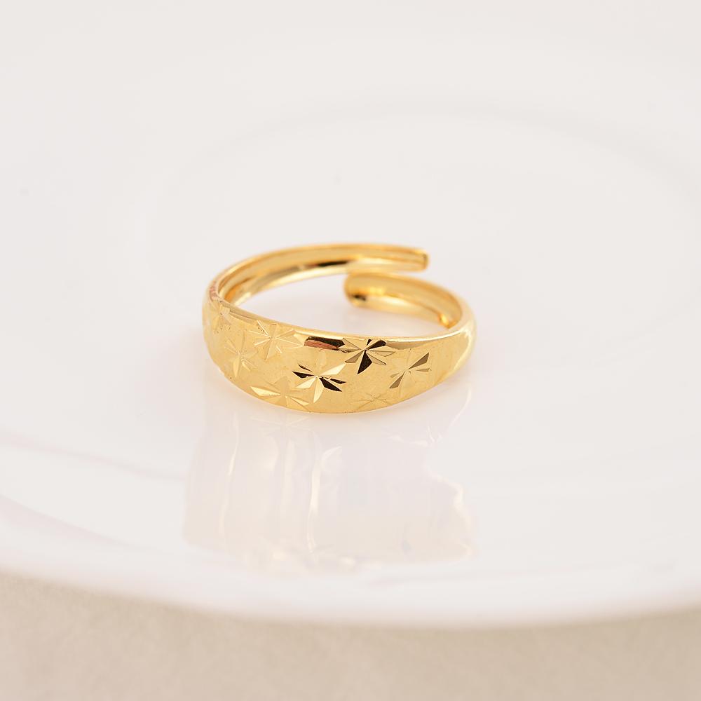 Ethiopia Dubai Ring 24 K Fine Solid Gold GF Arab Adjusable Rings ...