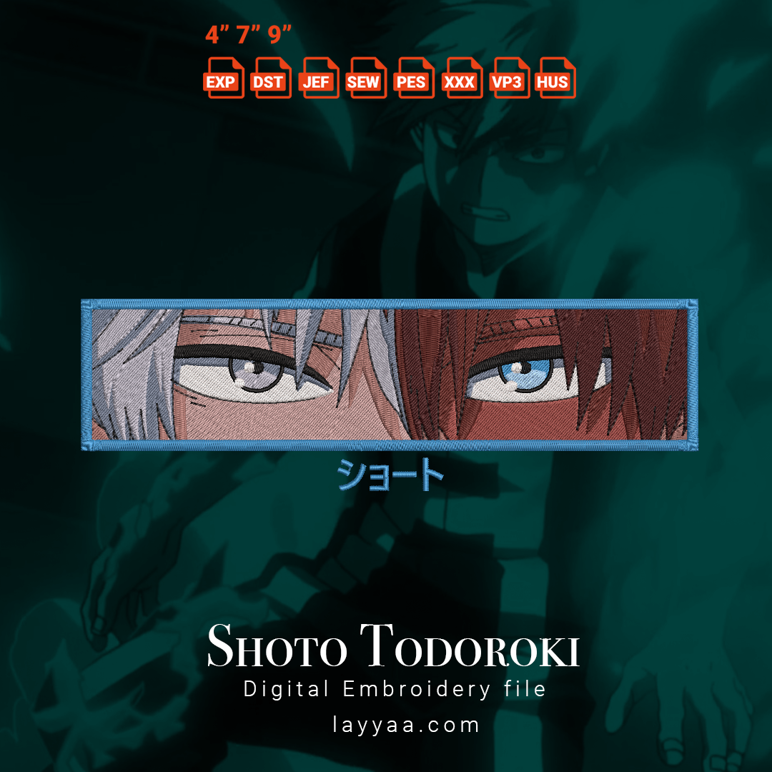 Digital Embroidery-Shoto Todoroki Japan Name My Hero Academia ...