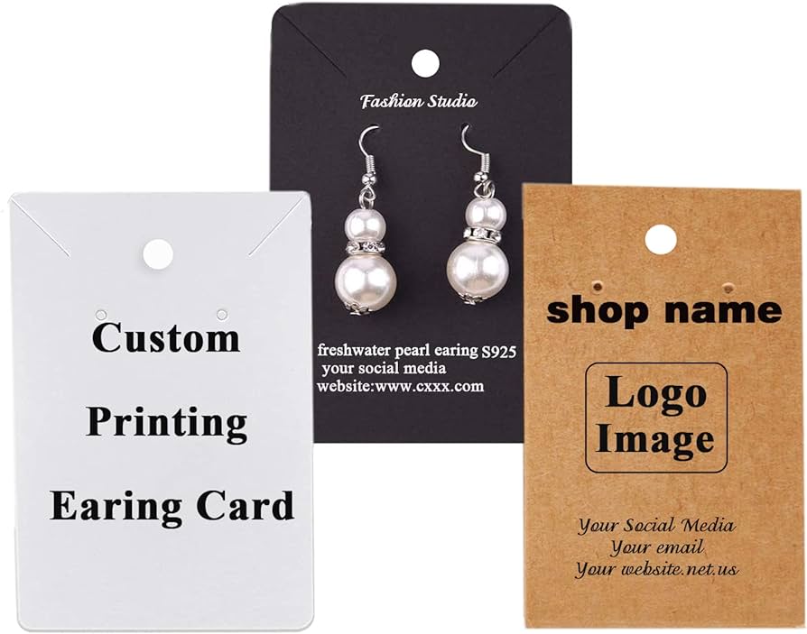 Amazon.com: Custom Earring Display Card Earring Holder Cards ...