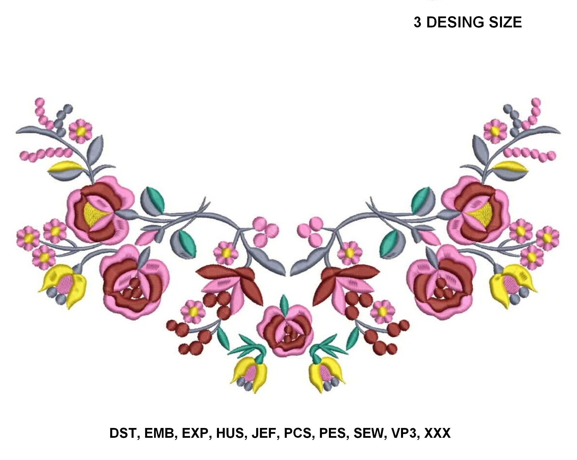 Flowers Embroidery Designs Machine Embroidery Pattern - Etsy