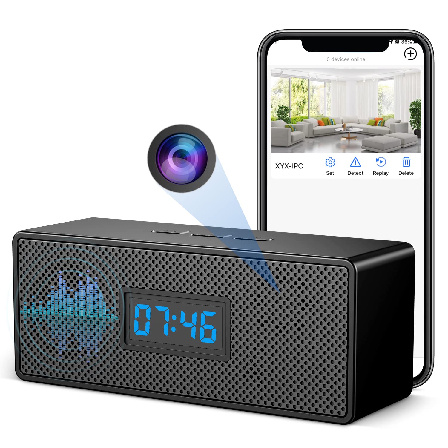 Amazon.com : zhiroad Hidden Camera Clock, 1080P WiFi Spy Camera ...