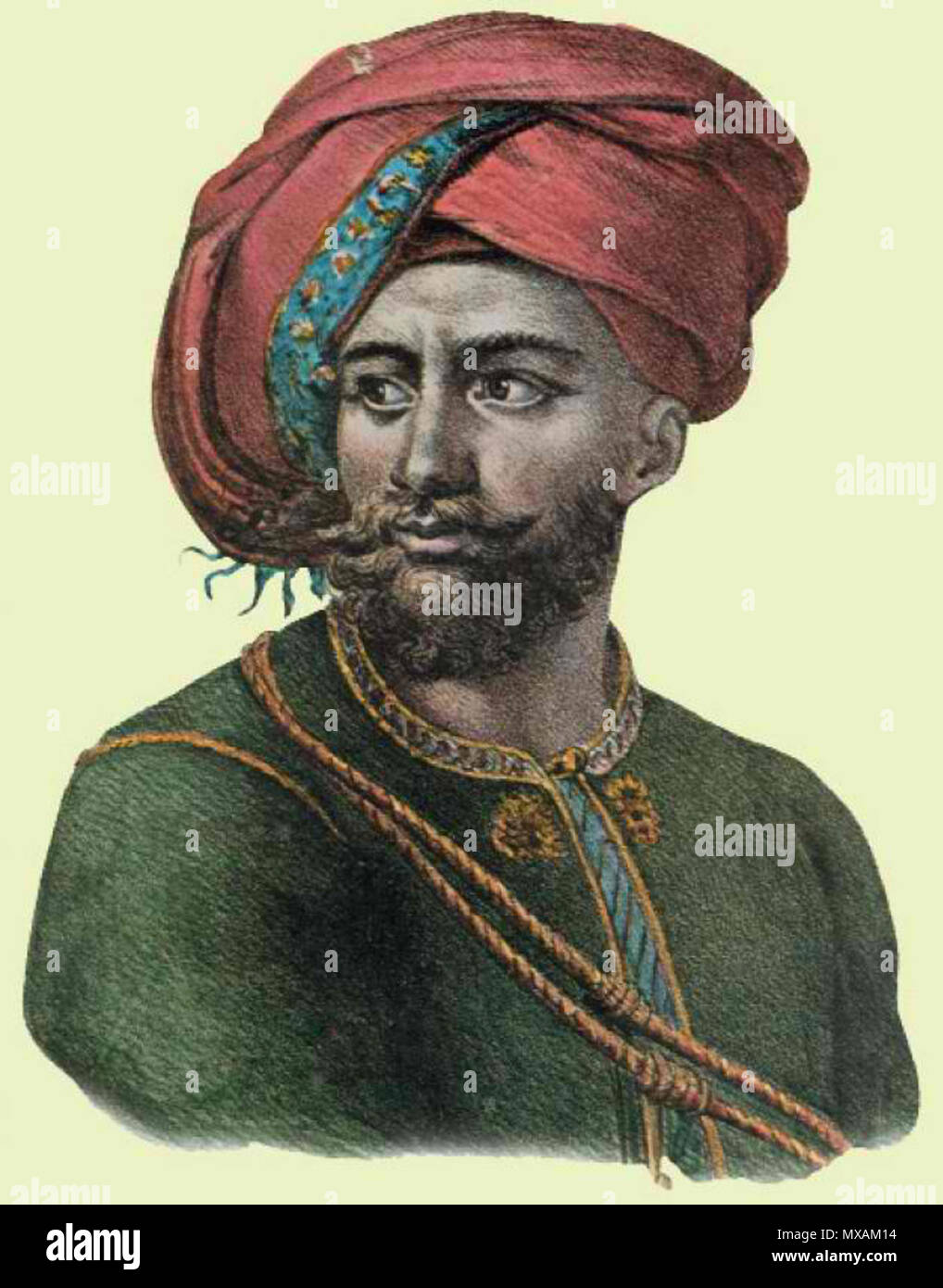English: Cropped version of a portrait of Ibrahim Pasha . SXIX ...