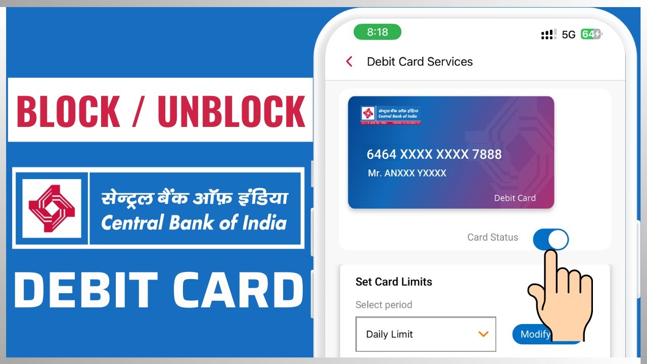 How to Block and Unblock Your Central Bank of India Debit Card ...