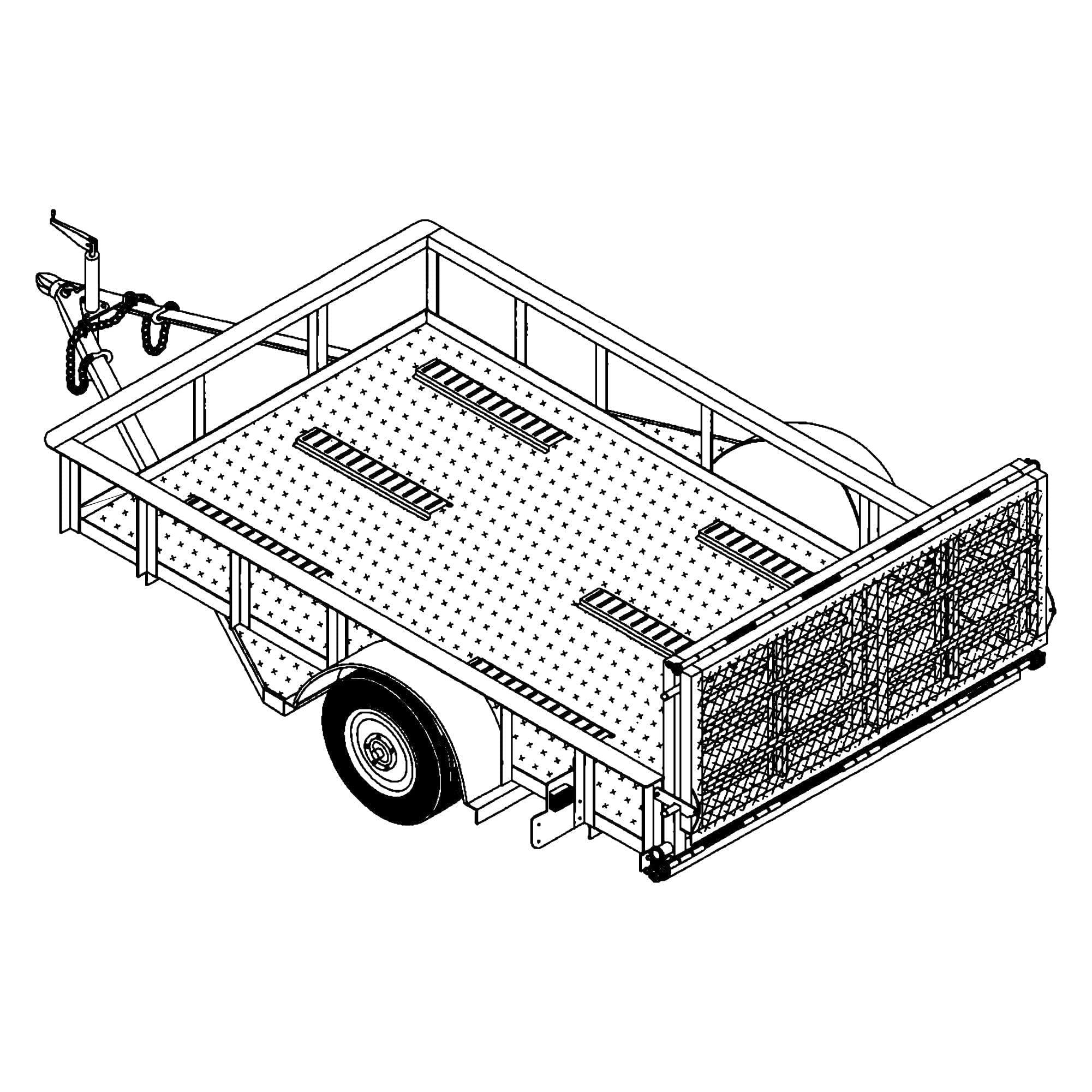 Amazon.com: 1214-6' x 14' Tandem Axle 7K Utility Lowboy Trailer ...