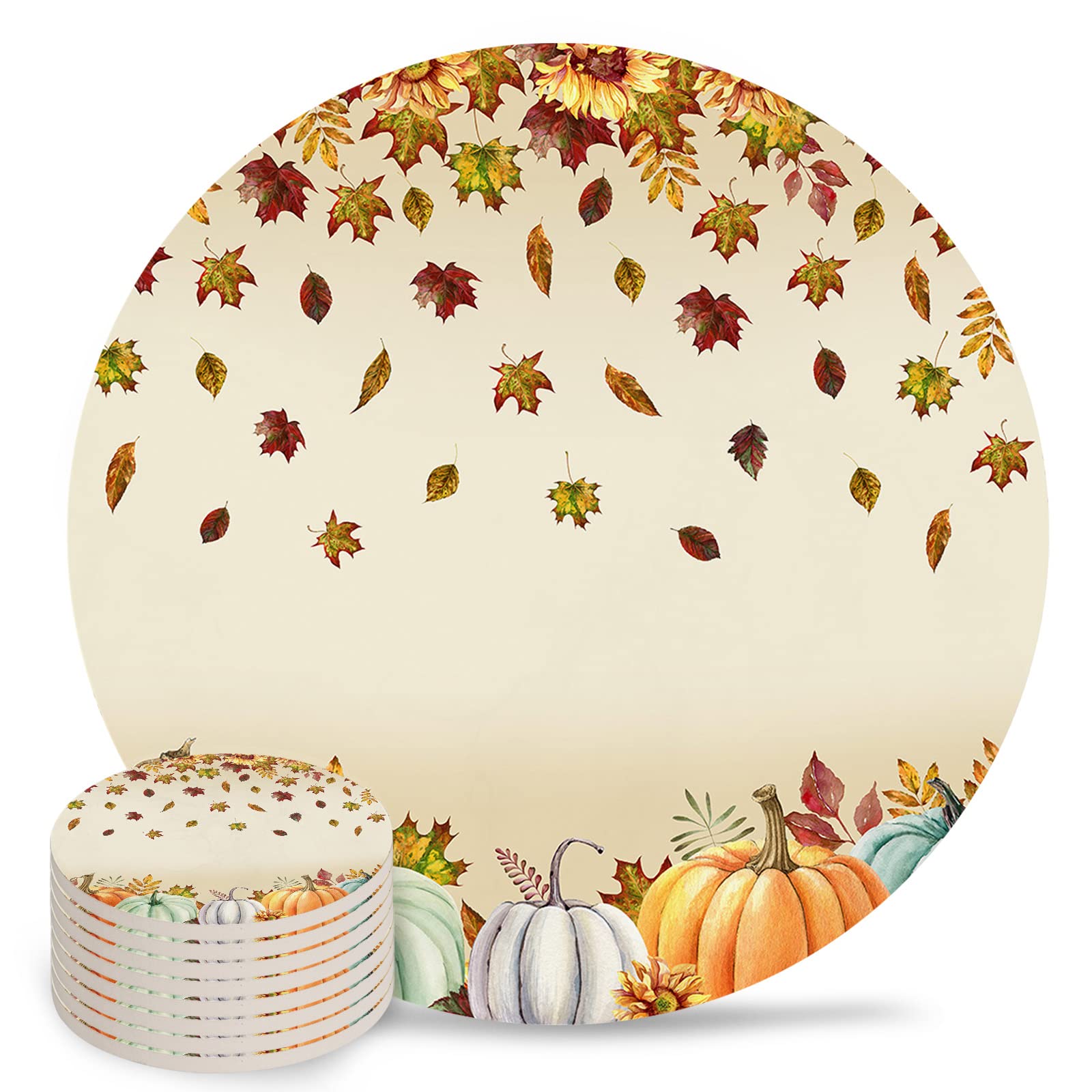 Amazon.com: Coasters for Drinks Set of 8, Thanksgiving Fall ...