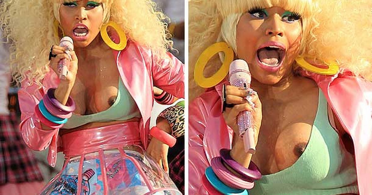 Nicki Minaj wardrobe malfunction: rapper's nipple slip during live ...