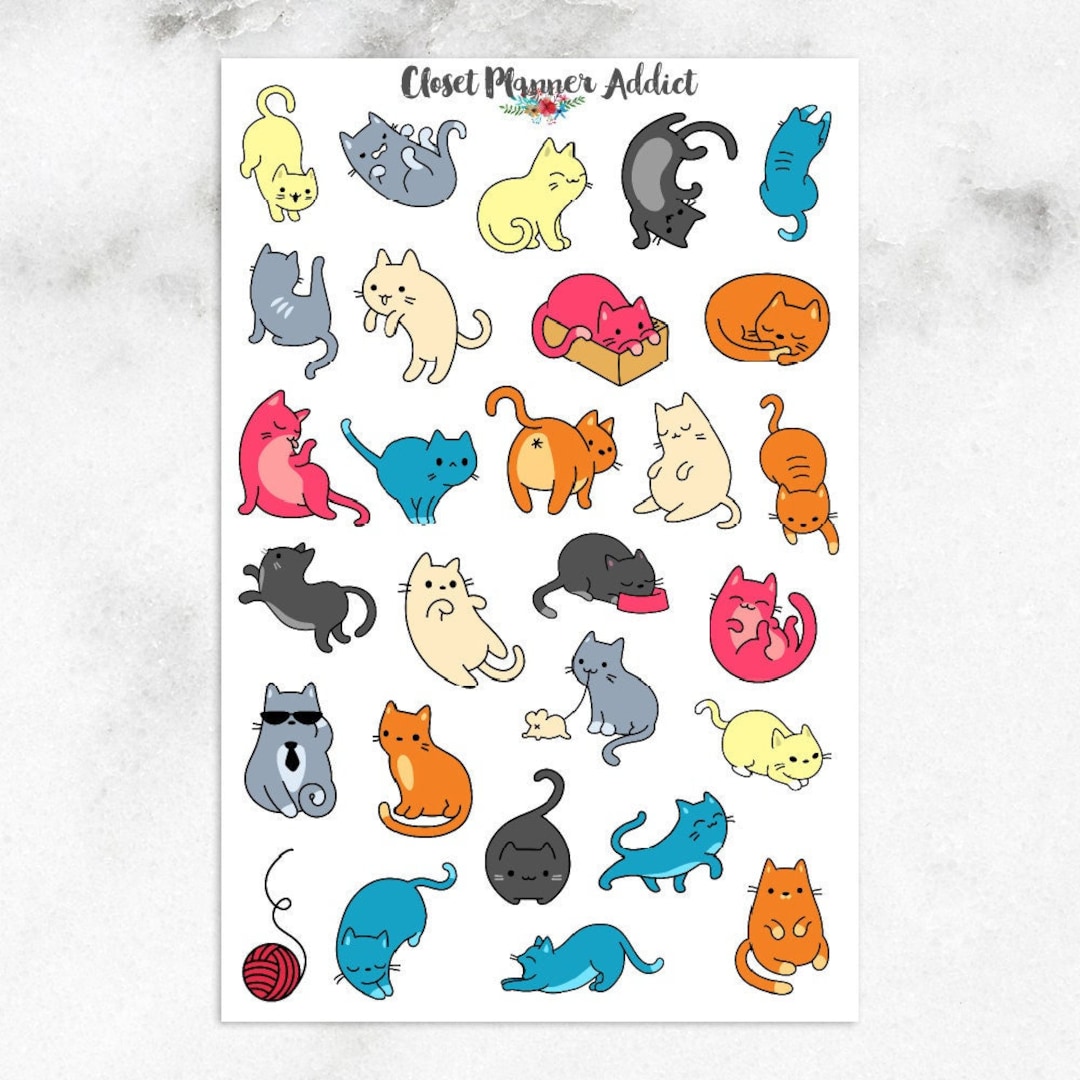 Cute Cats Planner Stickers Cat Stickers Cat Lovers - Etsy