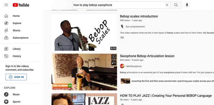 youtube-sax » Best. Saxophone. Website. Ever.