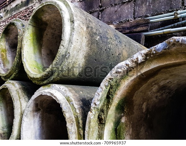 Dirty Cement Tubedirty Cement Pipe Stock Photo 709965937 ...