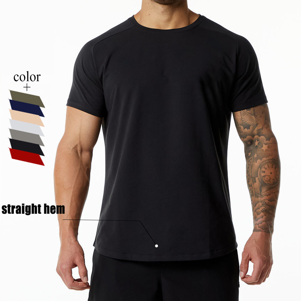 Wholesale summer 95% Cotton 5% spandex running men' s flat hem ...