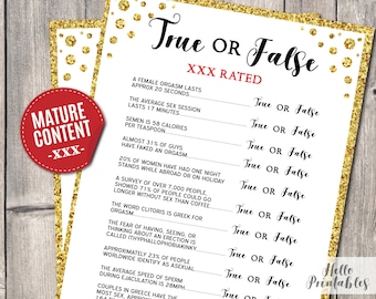 True or False Sex X-rated Guess Bridal Shower Game - Etsy