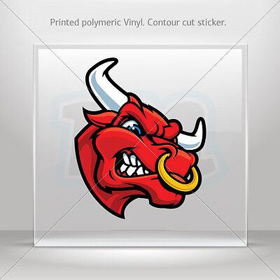 Decals Decal Angry Bull Helmet Atv Bike polymeric vinyl Garage st5 ...