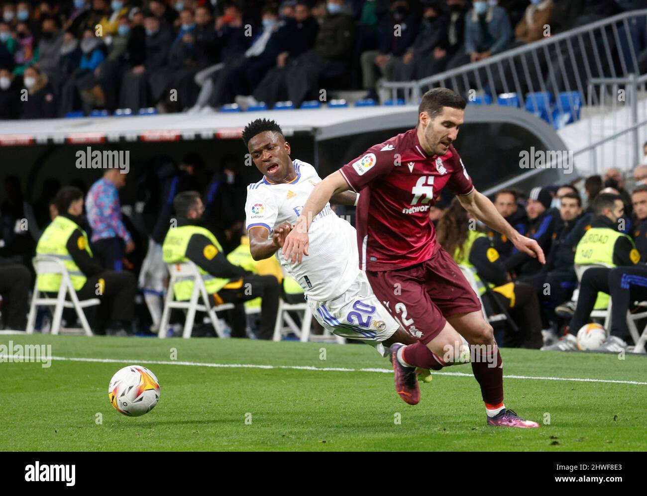 XXXX (RM) and XXXXX (RS) during Real Madrid vs Real Sociedad on ...