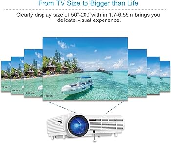 Portable Projector, PRAVETTE Movie Projector Support HD Video ...